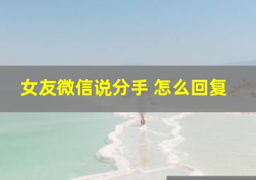 女友微信说分手 怎么回复